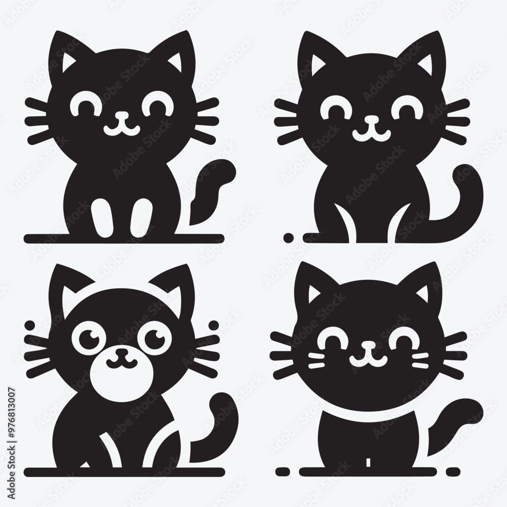 Cat Silhouette Bundle Clip Art Vector Illustration for Animal Lovers Cat Silhouette Bundle Clip Art Vector Illustration for Animal Lovers