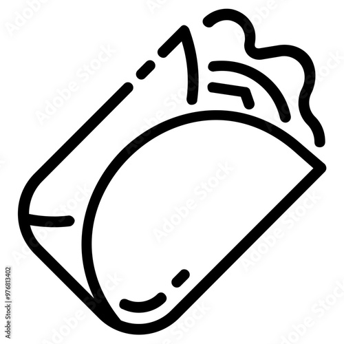 burrito outline vector icon