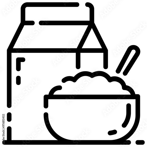cereal outline vector icon