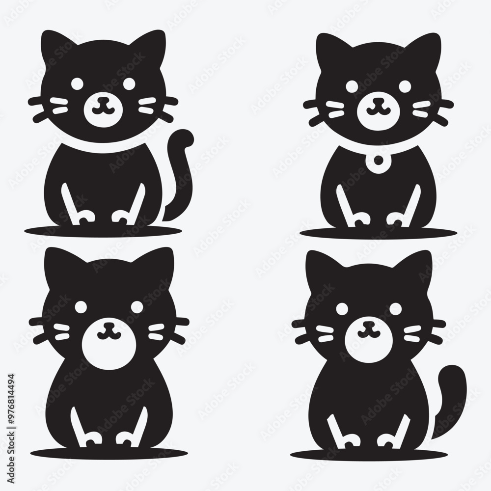Cat Silhouette Bundle Clip Art Vector Illustration for Animal Lovers Cat Silhouette Bundle Clip Art Vector Illustration for Animal Lovers