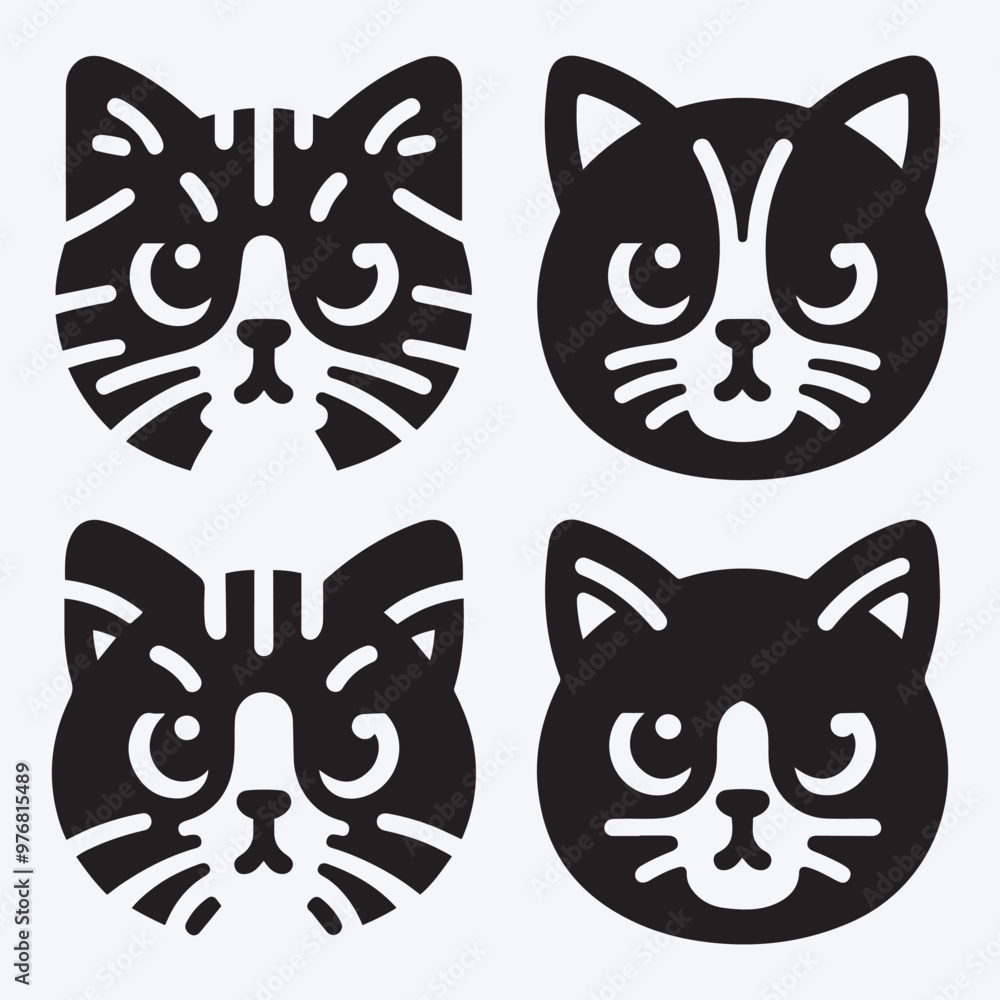 Obraz premium Cat Silhouette Bundle Clip Art Vector Illustration for Animal Lovers