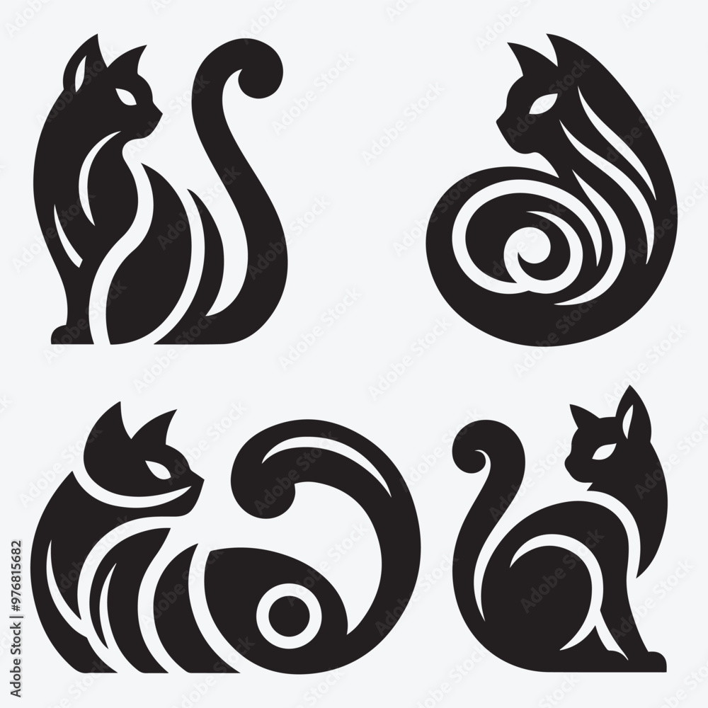 Cat Silhouette Bundle Clip Art Vector Illustration for Animal Lovers Cat Silhouette Bundle Clip Art Vector Illustration for Animal Lovers