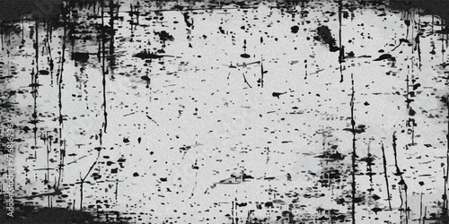 Black and white grunge. Distress overlay texture. Rough and dirty wall background concept with abstract surface dust. Worn, torn and weathered effect. Vector illustration, EPS 10