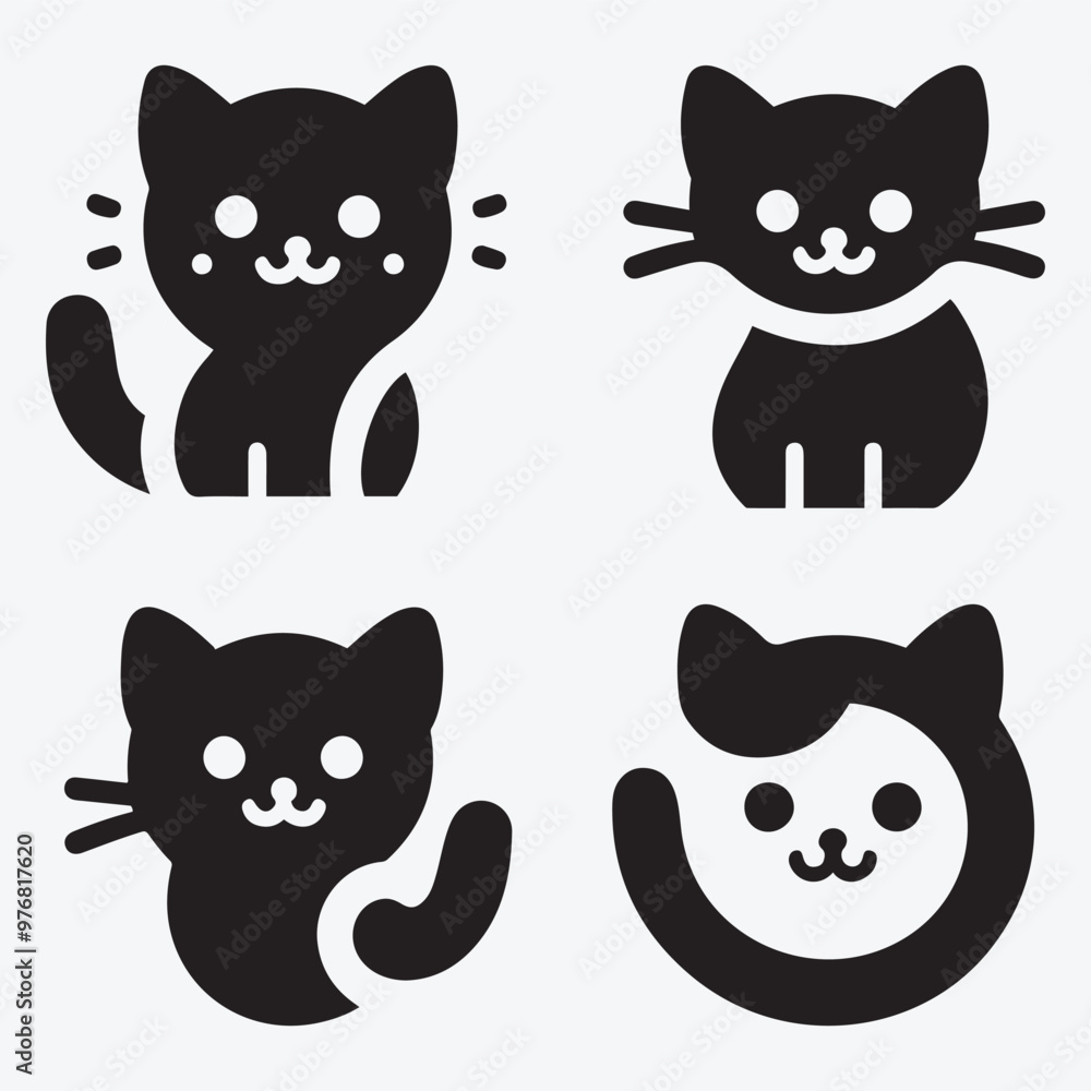 Cat Silhouette Bundle Clip Art Vector Illustration for Animal Lovers Cat Silhouette Bundle Clip Art Vector Illustration for Animal Lovers