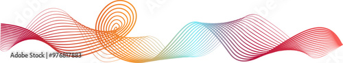 color gradient wave  néon color, fond transparent, copy space, vector