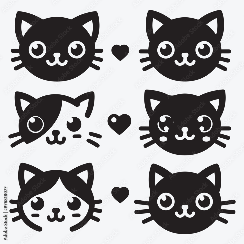 Cat Silhouette Bundle Clip Art Vector Illustration for Animal Lovers Cat Silhouette Bundle Clip Art Vector Illustration for Animal Lovers