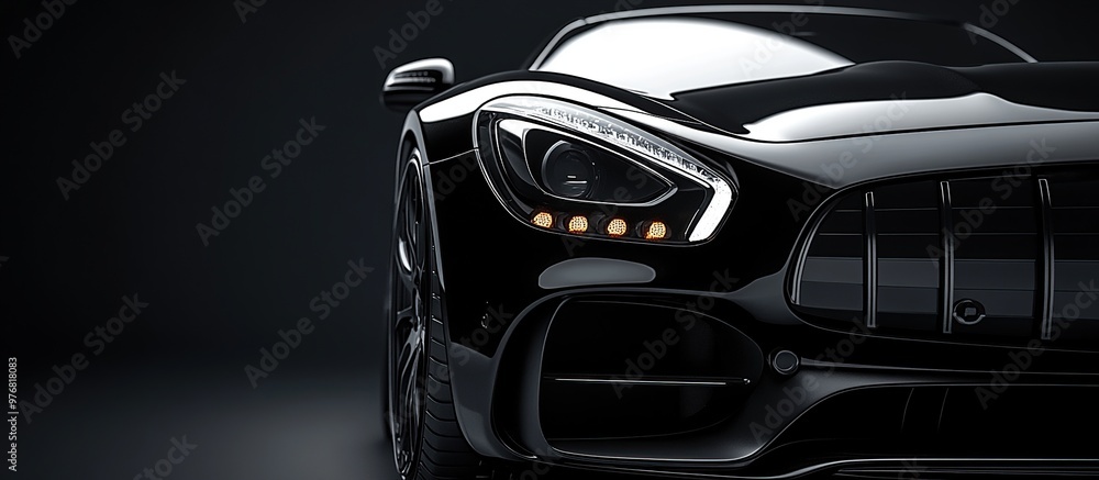 Fototapeta premium Black Sports Car Close-Up