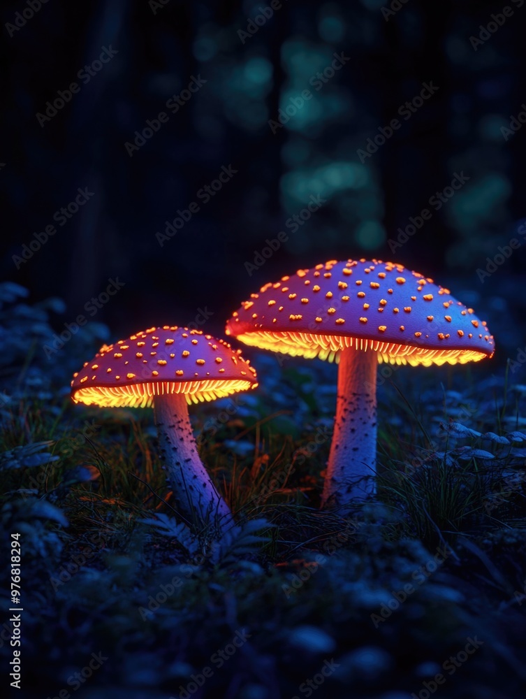 Fototapeta premium Mushrooms in grass