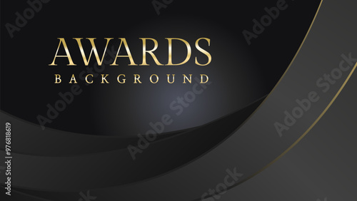 Modern dark black and golden slant lines luxury background. Premium award background. Modern abstract design template.