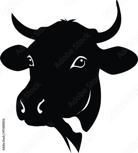 Cow face logo, black cow, vector illustration, Eps 10