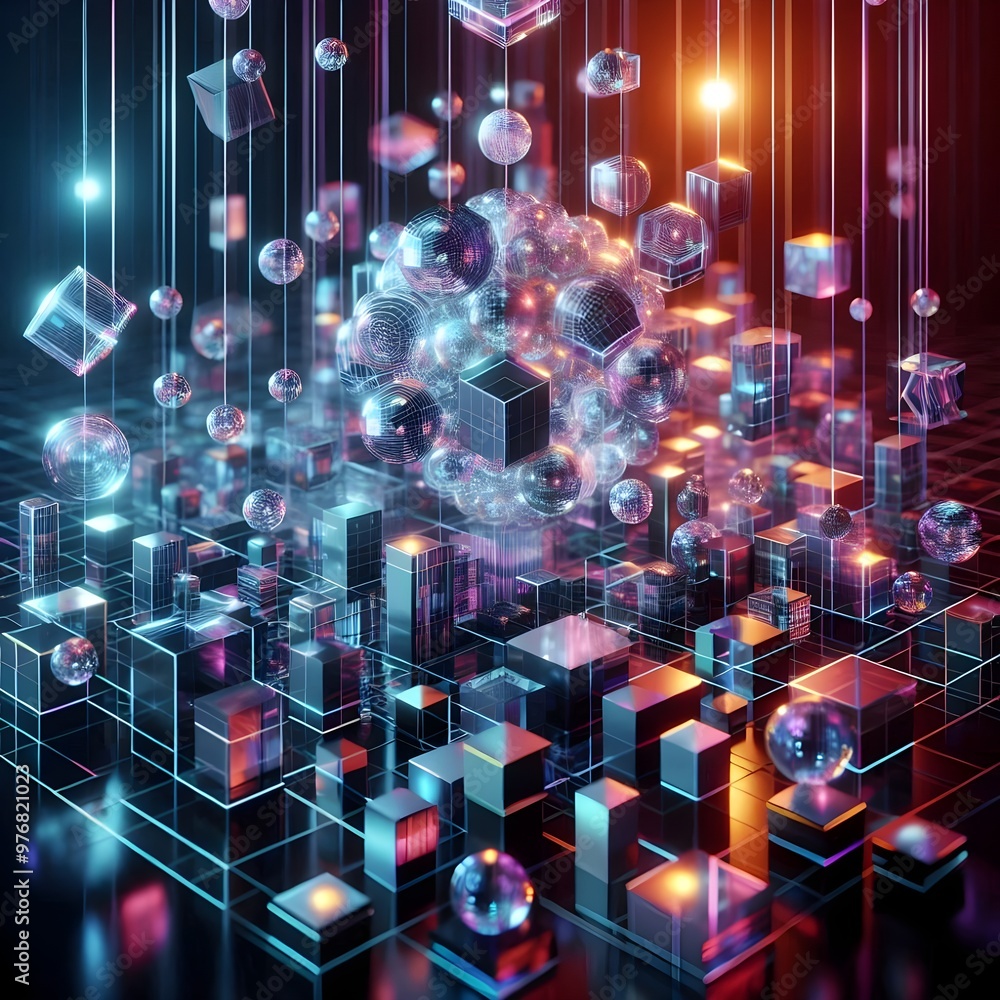 holo abstract 3d shapes holo abstract 3d shapes