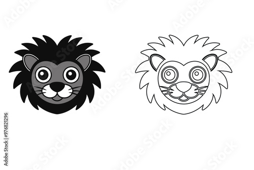lion muscat head icon mascot design silhouette vector 