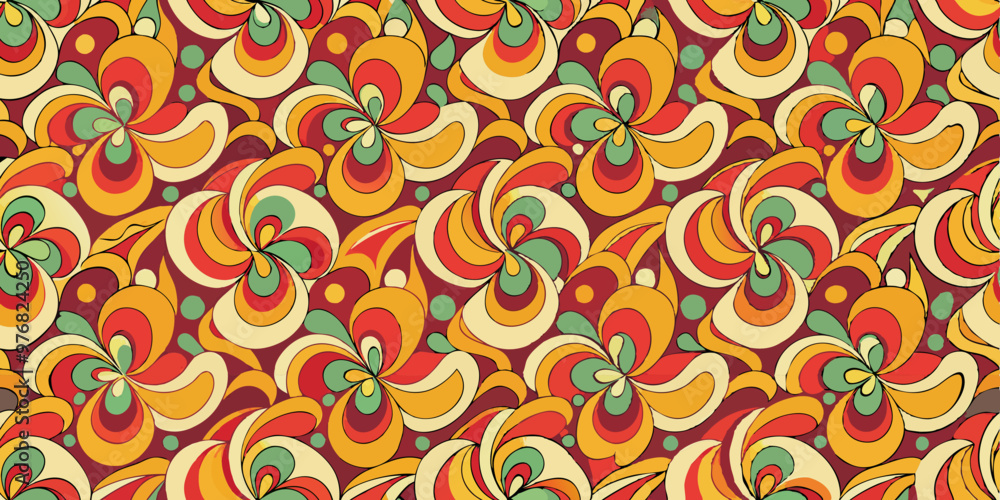 Fabric Seamless Pattern groovy style Fabric Seamless Pattern groovy style