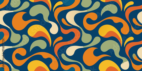Fabric Seamless Pattern groovy style 