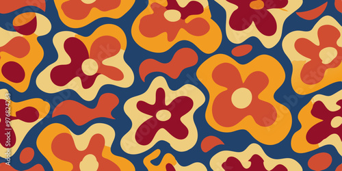 Fabric Seamless Pattern groovy style 