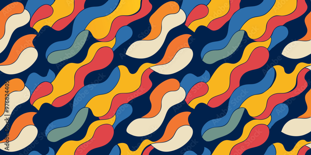 Fabric Seamless Pattern groovy style Fabric Seamless Pattern groovy style
