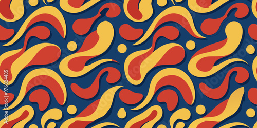Fabric Seamless Pattern groovy style 