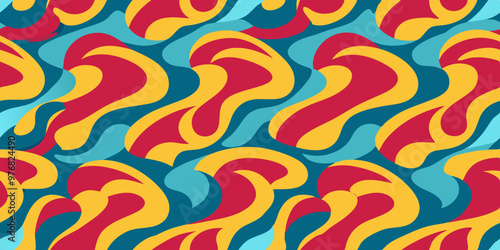 Fabric Seamless Pattern groovy style 