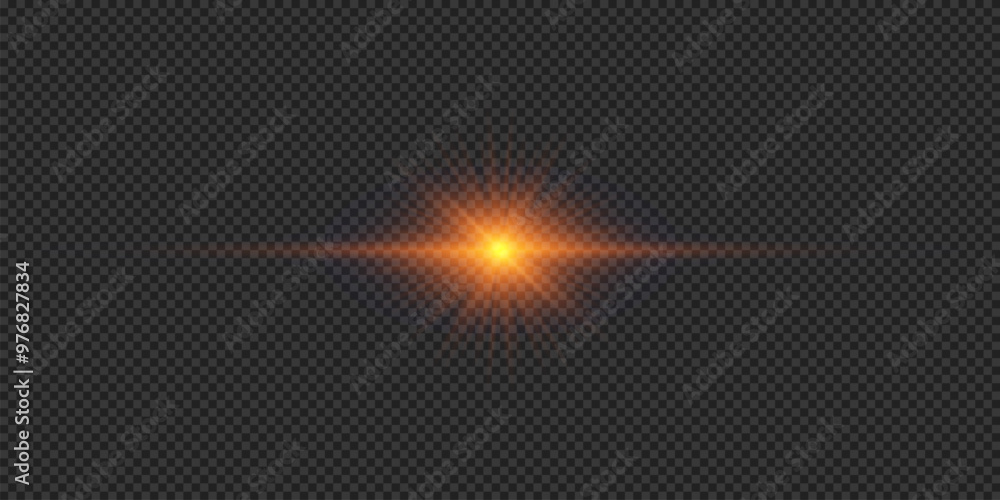 Orange horizontal light effect of lens flares Orange horizontal light effect of lens flares
