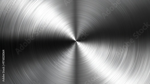 Abstract Metal Surface with Circular Texture. Polished Stainless Steel Texture Background. Generate Ai Image