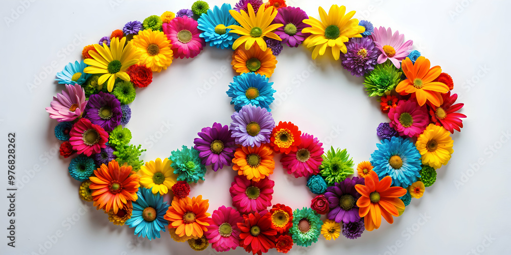 Colorful flower with a peace sign center, flower, colorful, peace sign, vibrant, symbolic, harmony, nature, beauty, plant Colorful flower with a peace sign center, flower, colorful, peace sign, vibrant, symbolic, harmony, nature, beauty, plant