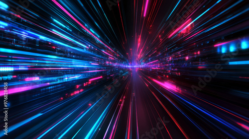 Abstract technology background concept featuring high-speed elements.