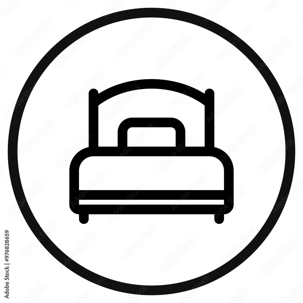 Editable single bed vector icon. Part of a big icon set family. Perfect for web and app interfaces, presentations, infographics, etc Editable single bed vector icon. Part of a big icon set family. Perfect for web and app interfaces, presentations, infographics, etc
