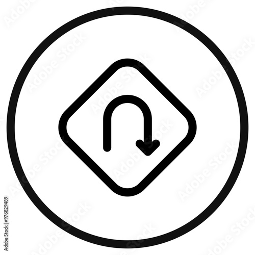 Editable u turn vector icon. Map, location, navigation. Part of a big icon set family. Perfect for web and app interfaces, presentations, infographics, etc