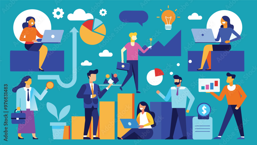 Digital business concept illustrations,mega set collection of scenes with men Digital business concept illustrations,mega set collection of scenes with men