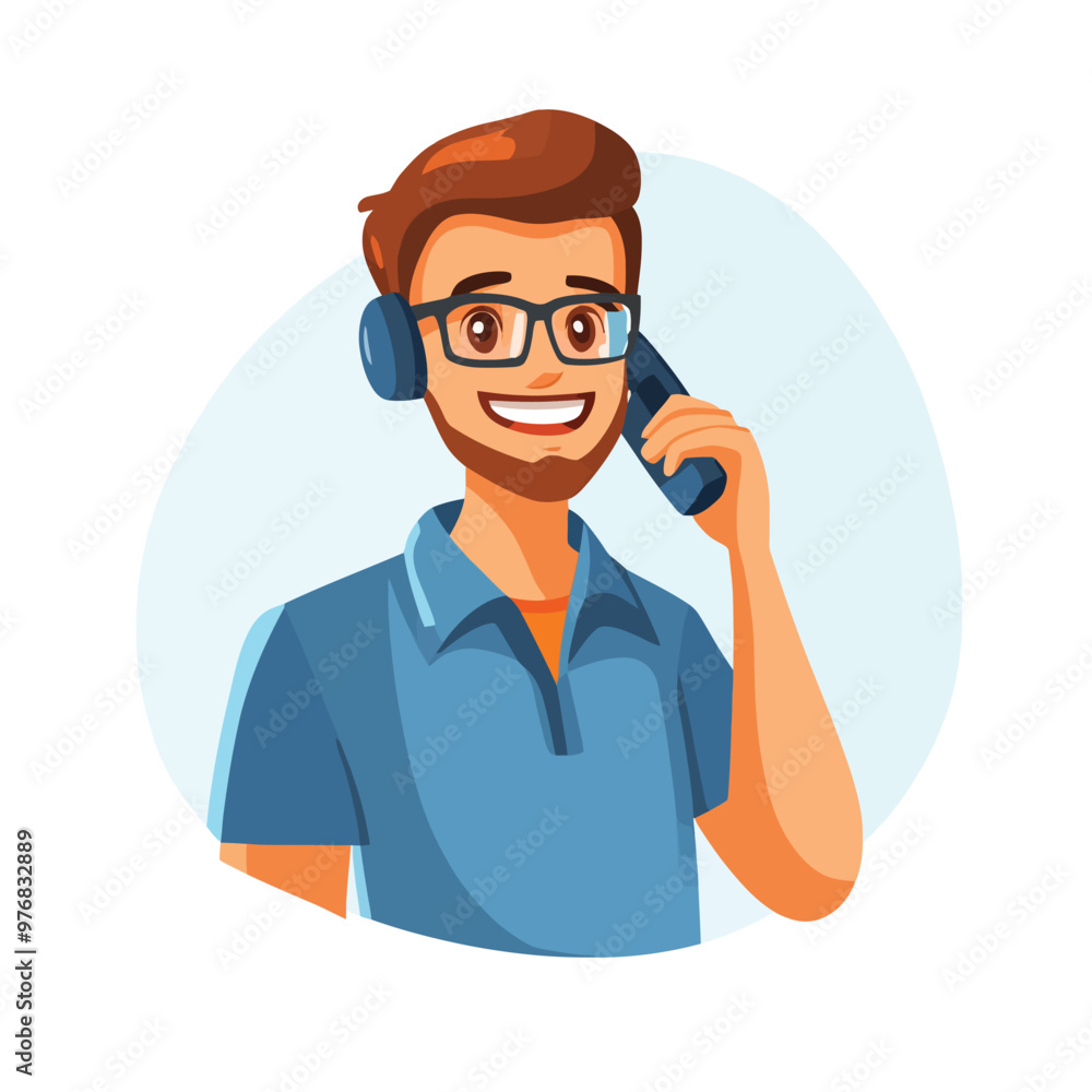 A man talking on a phone A man talking on a phone