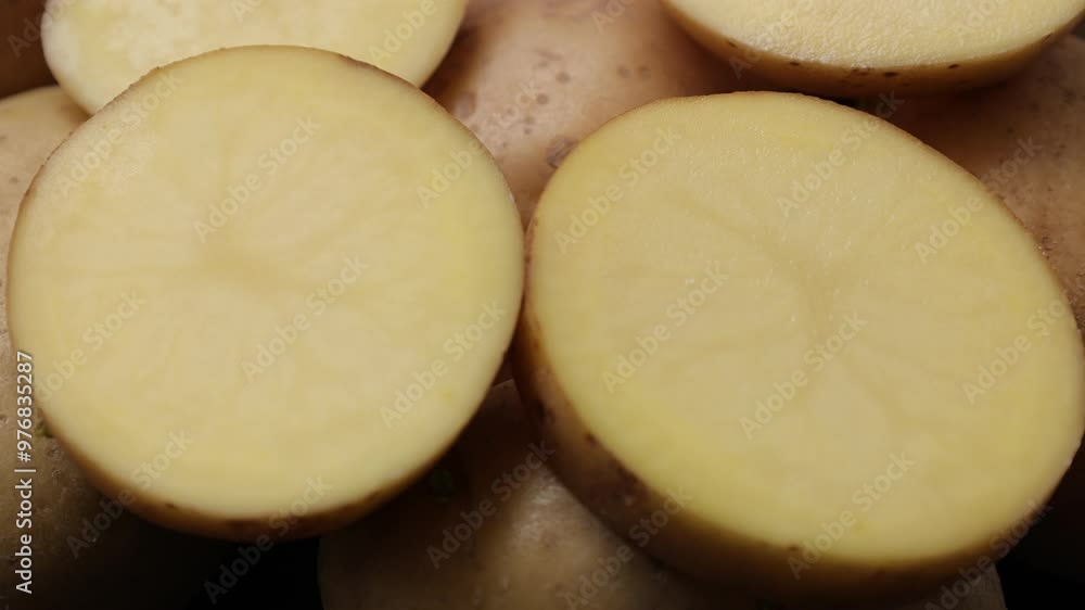 sliced potatoes on a chopping board sliced potatoes on a chopping board