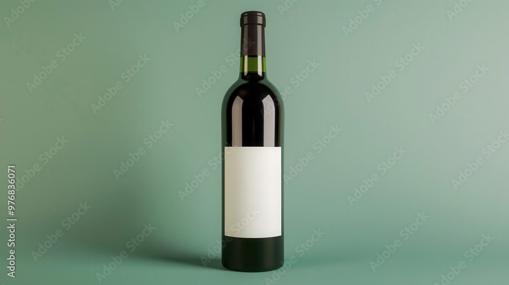 Blank wine bottle label, minimalist design, potential for creative branding, versatile for showcasing unique beverage concepts, perfect for product presentations