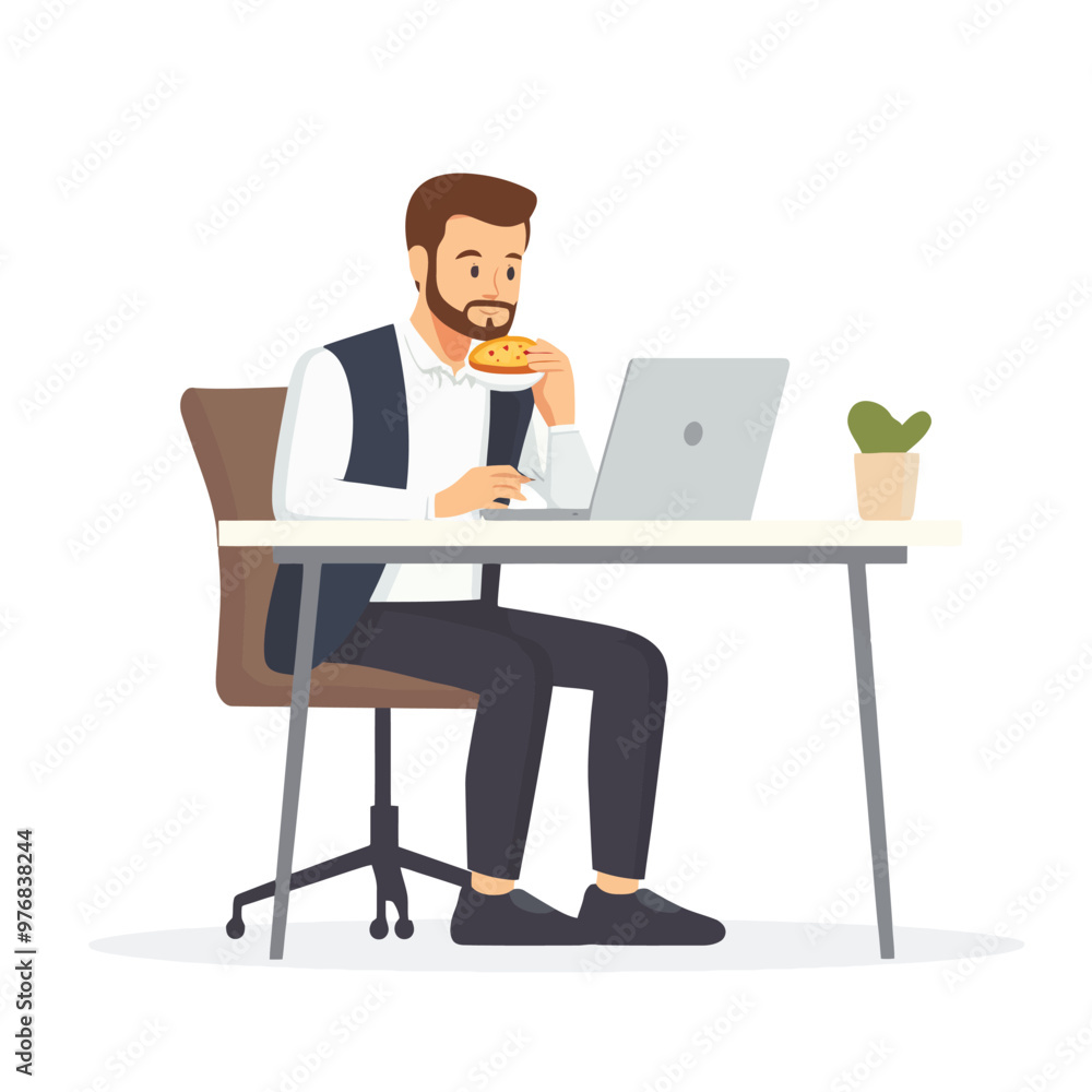 A man working on computer while drinking coffee A man working on computer while drinking coffee