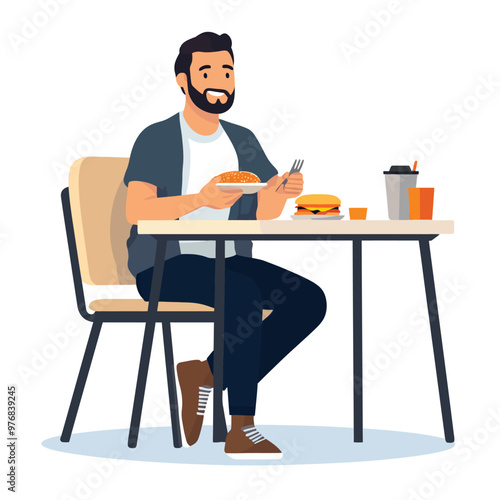 A man working on computer while drinking coffee