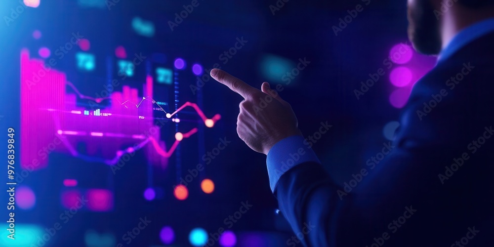 Business leader presenting regression models, data-driven decision making Business leader presenting regression models, data-driven decision making