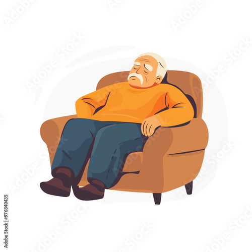 An old man napping