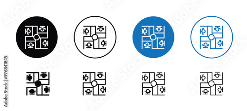 Cubicle icon set, professional cubicle icon for business and office work representation, editable cubicle icons set