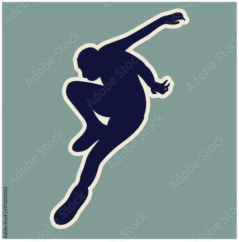 vector silhouette falling from a height. silhouette design of falling person. people fall as if they are experiencing depression, a mental disorder