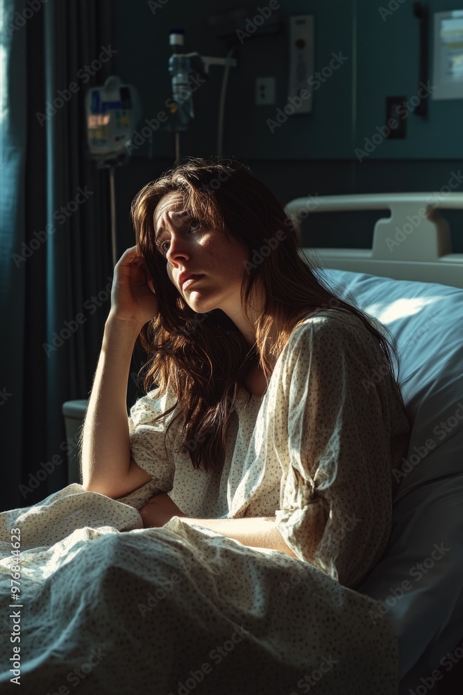 Woman in Hospital Bed Woman in Hospital Bed