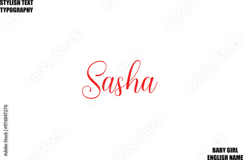 Obraz na plátně Sasha Female Name - in Stylish Cursive Typography Text
