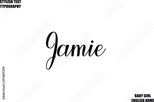 Jamie Female Name - in Stylish Cursive Typography Text