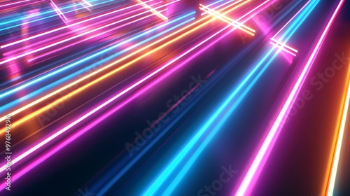 Neon Lights: A vibrant neon lights background with glowing colors, adding a futuristic and energetic vibe for tech gadgets. 