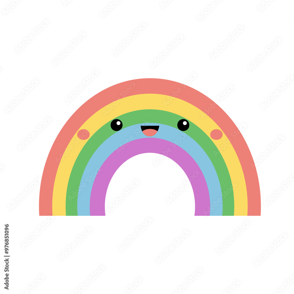 Kawaii rainbow icon. Cute cartoon funny baby character. Smiling face emotion. Baby character. LGBT sign symbol. Love is love. Flat design. Bright color. Isolated. White background. Vector illustration Kawaii rainbow icon. Cute cartoon funny baby character. Smiling face emotion. Baby character. LGBT sign symbol. Love is love. Flat design. Bright color. Isolated. White background. Vector illustration