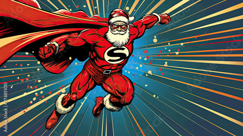 Obraz na płótnie Superhero Santa with