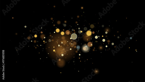 The dust sparks and golden stars shine with special light. Vector sparkles on a transparent background. . Stock royalty free vector illustration. PNG	