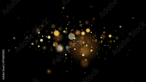 The dust sparks and golden stars shine with special light. Vector sparkles on a transparent background. . Stock royalty free vector illustration. PNG	