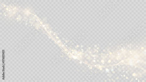 The dust sparks and golden stars shine with special light. Vector sparkles on a transparent background. . Stock royalty free vector illustration. PNG	