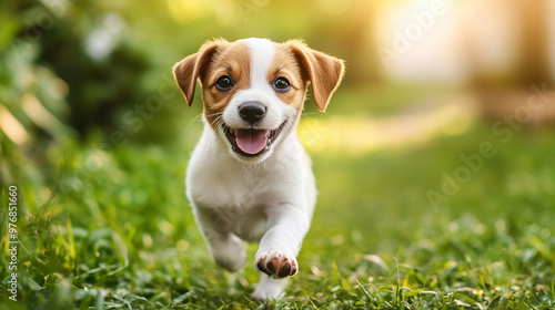 A joyful Jack Russell puppy...