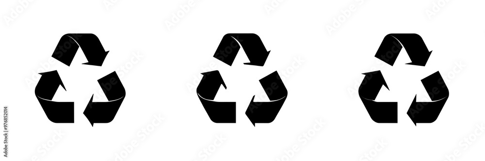 set of A Black silhouette of three arrows in the shape of the recycling symbol flat design, simple shapes, icon style, minimalism, in PNG format on a transparent background set of A Black silhouette of three arrows in the shape of the recycling symbol flat design, simple shapes, icon style, minimalism, in PNG format on a transparent background