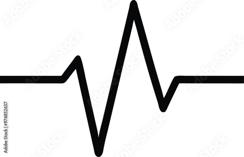 Heartbeat Line on white background. Pulse Rate. Heart line icon. Vector illustration